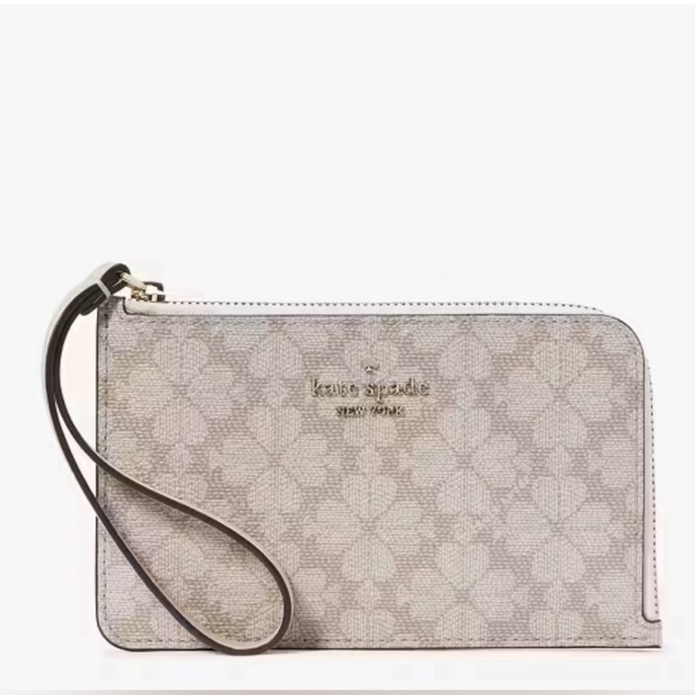 Kate Spade Lucy Flower Spade Small L-Zip Wristlet